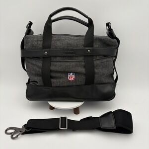 Luca Chaira Vegan Leather Black Houndstooth NFL Duffel Bag Weekender‎ Rare